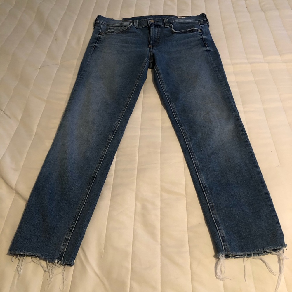 Rag & bone ankle jeans with frayed hem